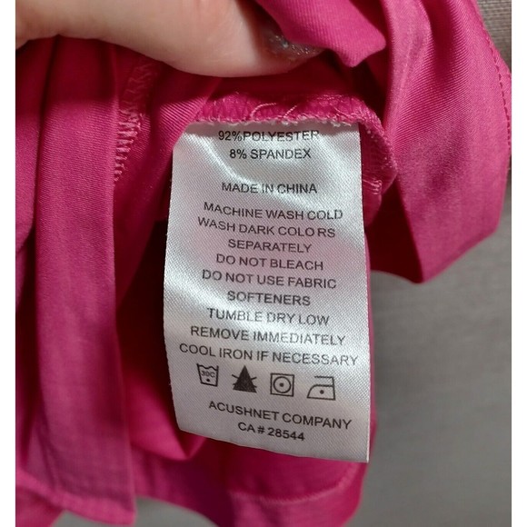 FootJoy Short Sleeve Pink Striped Golf Performance Polo Shirt  Men's Medium Logo - Picture 5 of 6